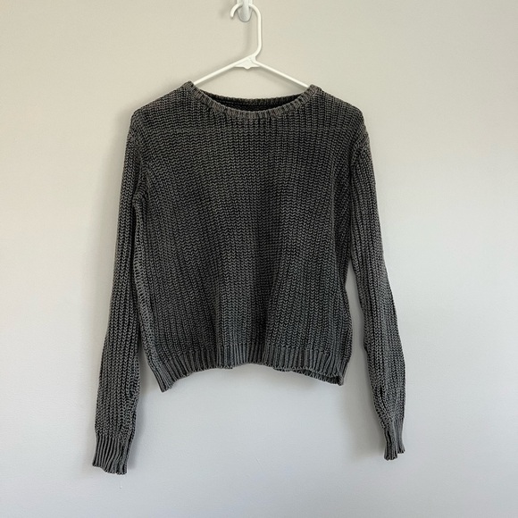 Washed Black Knit Sweater - Picture 1 of 5